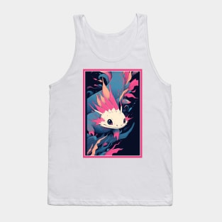 Cute Axolotl Anime Art Design | Cute Animals | Axolotl Hentaii Chibi Kawaii Design Tank Top